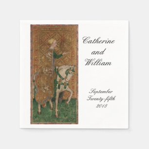 Serviette En Papier Dame de la Renaissance sur un Cheval Réception de