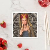 Serviette En Papier Dame Médiévale (En situation)