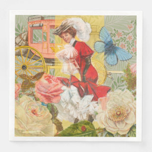 Serviette En Papier Dame victorienne femme élégante riche illustration