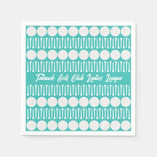 Serviette En Papier Dames customisées Golf League Blue Cocktail Napkin (Devant)