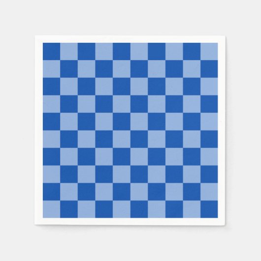 Serviette En Papier Damier Bleu de Cobalt (Devant)