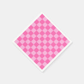 Serviette En Papier Damier Rose Chaud (Coin)