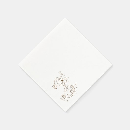 Serviette En Papier Dancing Duck Napkin (Coin)