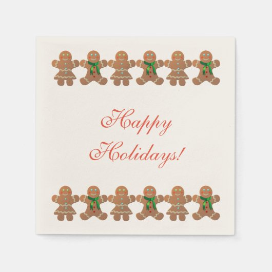 Serviette En Papier Dancing Gingerbread Cookies (Devant)