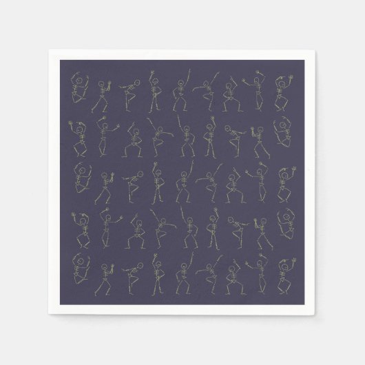 Serviette En Papier Dancing Halloween Squelette - violet (Devant)