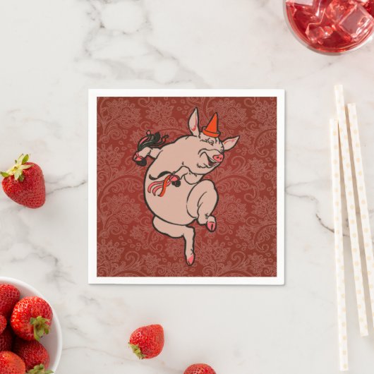 Serviette En Papier Dancing Pig Antique Cute Danseuse (En situation)