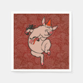 Serviette En Papier Dancing Pig Antique Cute Danseuse (Devant)