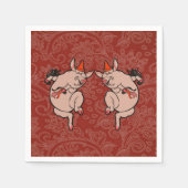 Serviette En Papier Dancing Pig Antique Cute Danseuse (Devant)