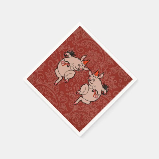 Serviette En Papier Dancing Pig Antique Cute Danseuse (Coin)