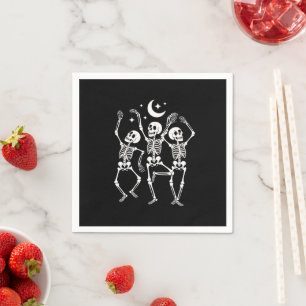 Serviette En Papier Dancing Skeleton Joyeux Halloween Skull d'automne