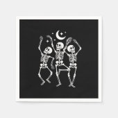 Serviette En Papier Dancing Skeleton Joyeux Halloween Skull d'automne (Devant)