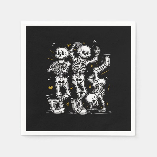 Serviette En Papier Dancing Skeletons Dance Challenge Halloween (Devant)