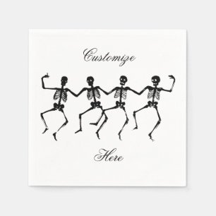 Serviette En Papier Dancing Skeletos Halloween Thunder_Cove