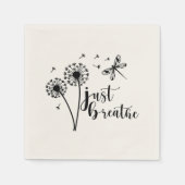 Serviette En Papier Dandelion Dragonfly Just Breathe (Devant)