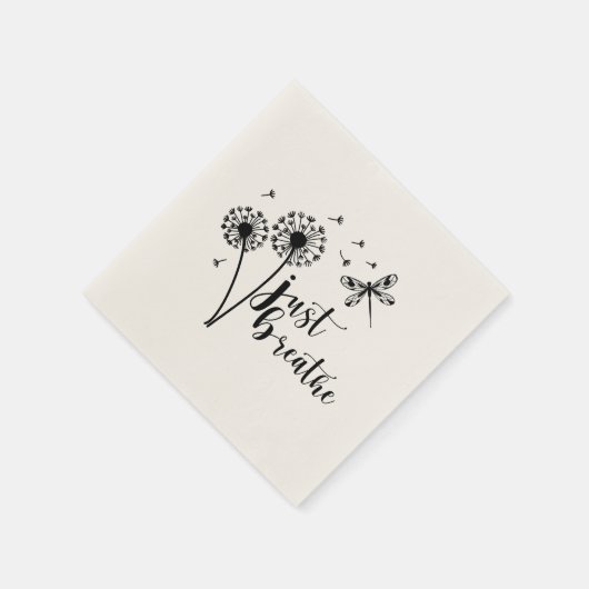 Serviette En Papier Dandelion Dragonfly Just Breathe (Coin)