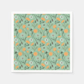 Serviette En Papier Dandelion Fleurs Orange Floral Modèle (Devant)