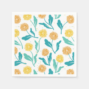 Serviette En Papier Dandelion jaune motif floral - Inspiré par la natu