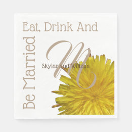 Serviette En Papier Dandelion Mariage campagnard Manger Boire Soyez Ma
