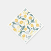 Serviette En Papier Dandelion motif floral blanc ver (Coin)