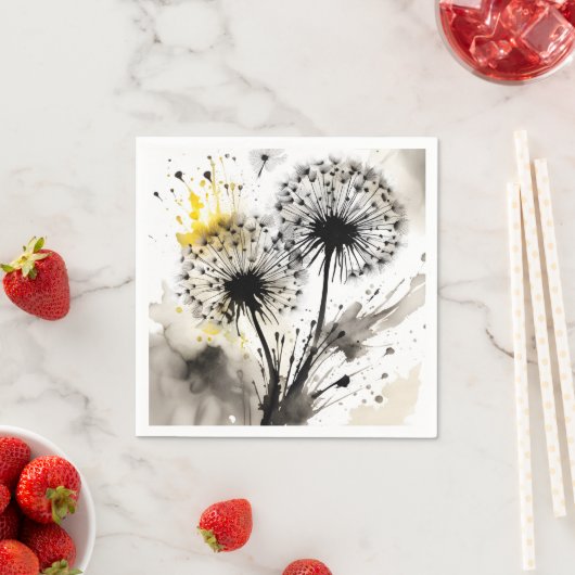 Serviette En Papier Dandelions (En situation)