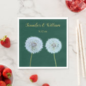 Serviette En Papier Dandelions, Dandelion Horloges Vert Personnalisé (En situation)
