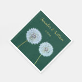 Serviette En Papier Dandelions, Dandelion Horloges Vert Personnalisé (Coin)