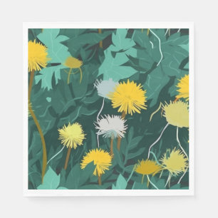 Serviette En Papier Dandelions jaunes d'été