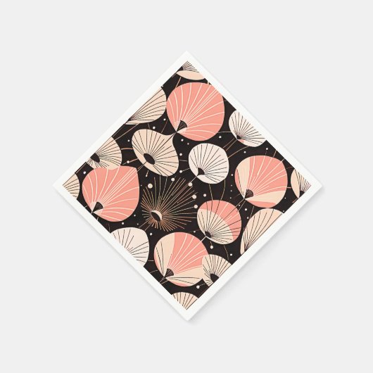 Serviette En Papier Dandelions -Mi-siècle- Design moderne rétro (Coin)