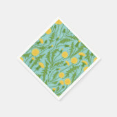 Serviette En Papier Dandelions, vert, jaune et bleu (Coin)