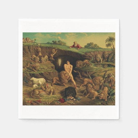 Serviette En Papier Daniel dans la fosse aux lions (Devant)