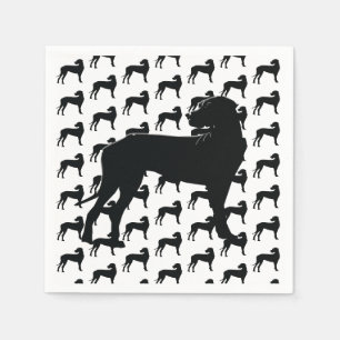 Serviette En Papier Danois noir, Gros Chien