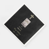 Serviette En Papier Dans la typographie de la mémoire aimée Croix d'or (Coin)