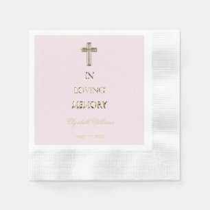 Serviette En Papier Dans la typographie de la mémoire aimée Croix d'or