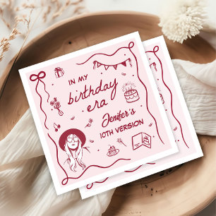 Serviette En Papier Dans mon anniversaire Era Retro Anniversaire