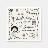 Serviette En Papier Dans Mon Anniversaire Retro Anniversaire (Devant)
