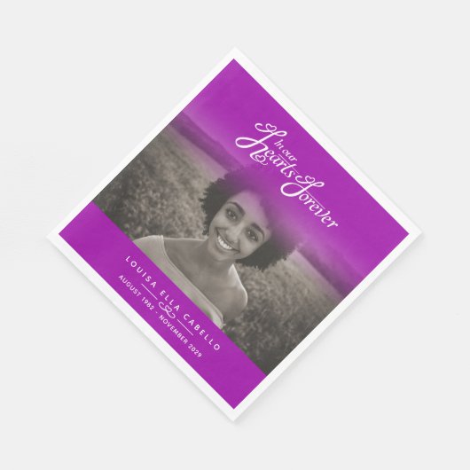 Serviette En Papier Dans nos coeurs éternellement photo serviettes vio (Coin)