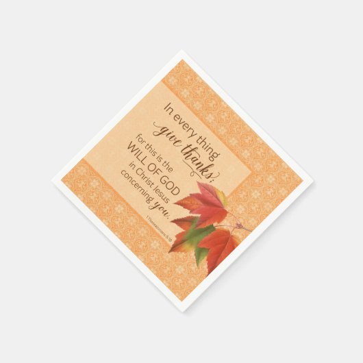 Serviette En Papier Dans Toutes Les Choses Remercient - 1 Thes. 5:18 (Coin)