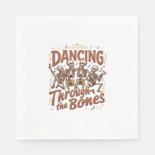 Serviette En Papier Danse à travers les squelettes d'Halloween musique