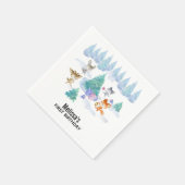 Serviette En Papier Danse Animaux de bois Aquarelle Anniversaire (Coin)