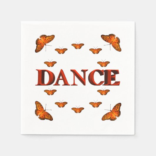 Serviette En Papier Danse avec des papillons design (Devant)