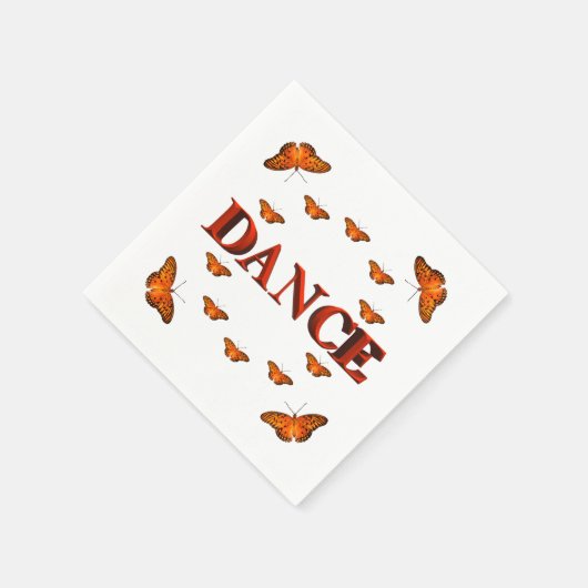 Serviette En Papier Danse avec des papillons design (Coin)