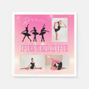 Serviette En Papier Danse Ballet rose Gradient 3 Photo personnalisée
