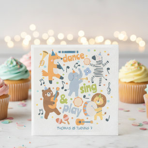 Serviette En Papier Danse chante et joue anniversaire des enfants