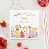 Serviette En Papier Danse chanter et jouer anniversaire de enfant (En situation)
