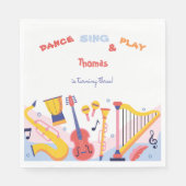 Serviette En Papier Danse chanter et jouer anniversaire de enfant (Devant)
