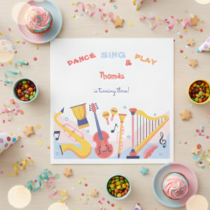 Serviette En Papier Danse chanter et jouer anniversaire de enfant
