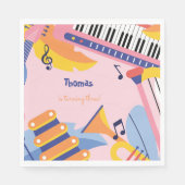 Serviette En Papier Danse chanter et jouer anniversaire de enfant (Devant)