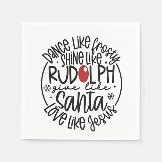 Serviette En Papier Danse comme Frosty Shine comme Rudolph Noël (Devant)