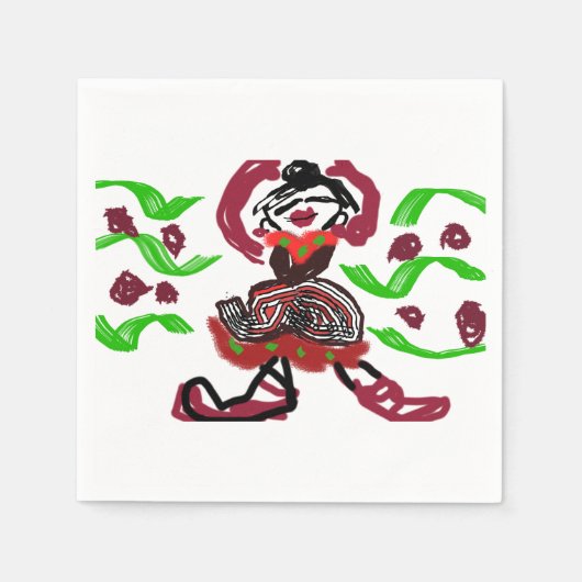 Serviette En Papier Danse de Noël sauvage (Devant)