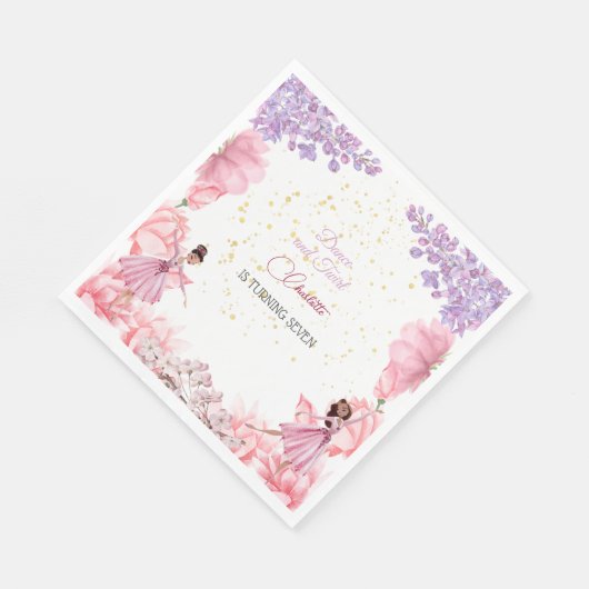 Serviette En Papier Danse et ballerine tourbillon anniversaire (Coin)